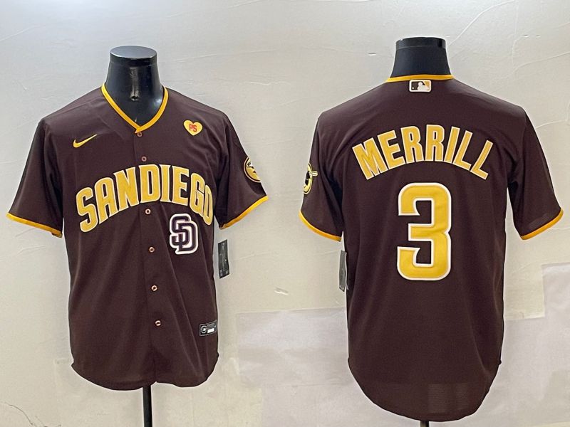 Men San Diego Padres #3 Merrill Brown Game 2025 Nike MLB Jersey style 14->san diego padres->MLB Jersey